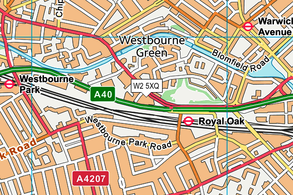 W2 5XQ map - OS VectorMap District (Ordnance Survey)