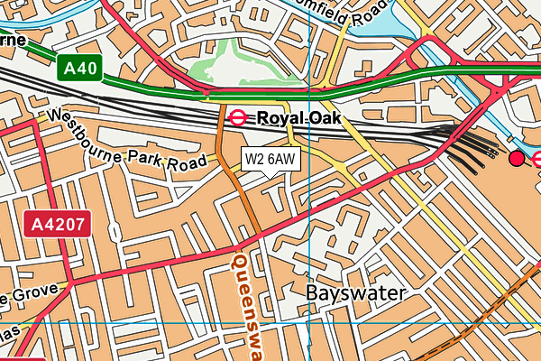 W2 6AW map - OS VectorMap District (Ordnance Survey)