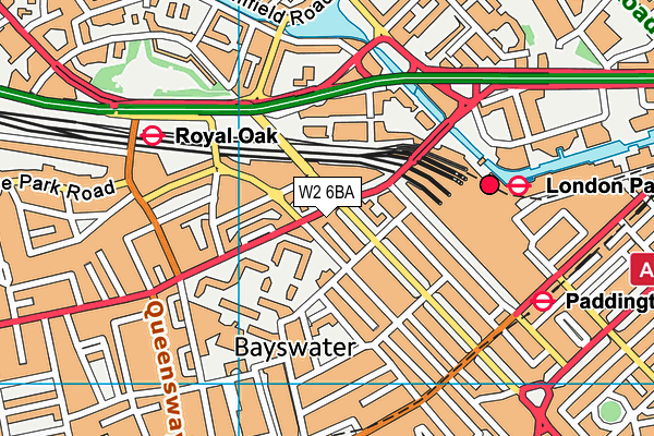 W2 6BA map - OS VectorMap District (Ordnance Survey)