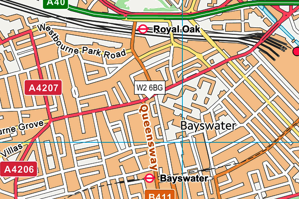 W2 6BG map - OS VectorMap District (Ordnance Survey)