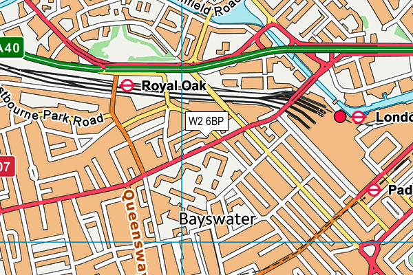 W2 6BP map - OS VectorMap District (Ordnance Survey)