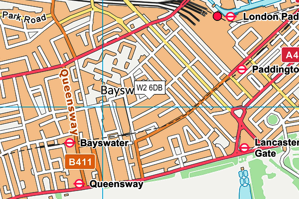 W2 6DB map - OS VectorMap District (Ordnance Survey)