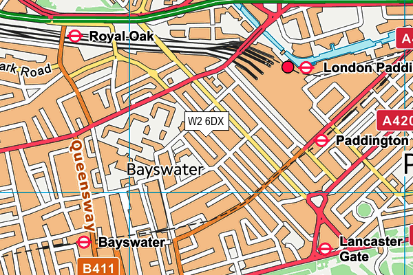 W2 6DX map - OS VectorMap District (Ordnance Survey)