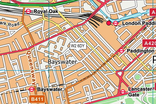 W2 6DY map - OS VectorMap District (Ordnance Survey)