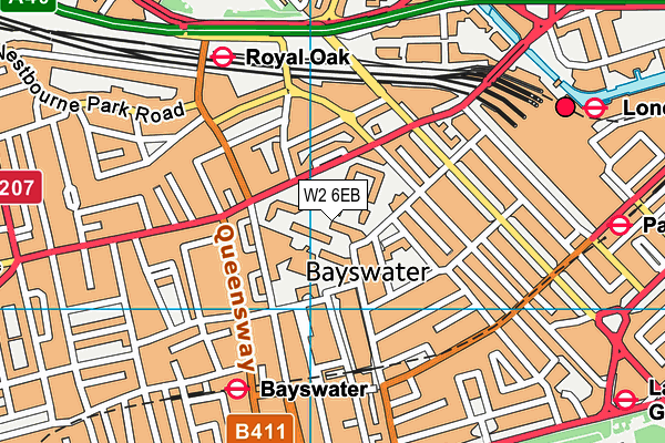 W2 6EB map - OS VectorMap District (Ordnance Survey)