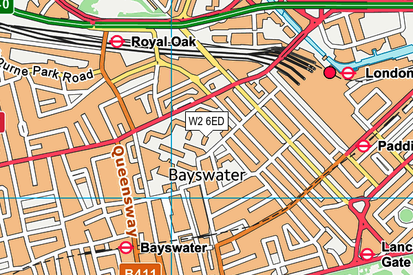 W2 6ED map - OS VectorMap District (Ordnance Survey)