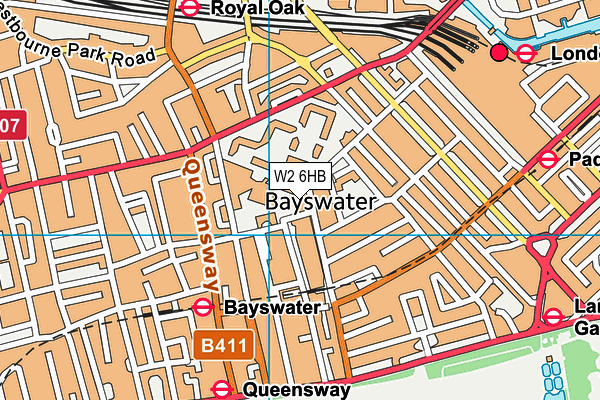 W2 6HB map - OS VectorMap District (Ordnance Survey)