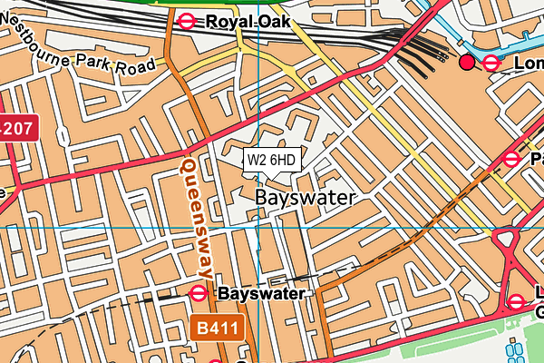 W2 6HD map - OS VectorMap District (Ordnance Survey)