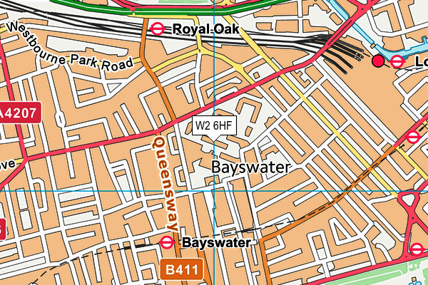 W2 6HF map - OS VectorMap District (Ordnance Survey)