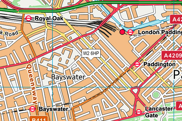 W2 6HP map - OS VectorMap District (Ordnance Survey)