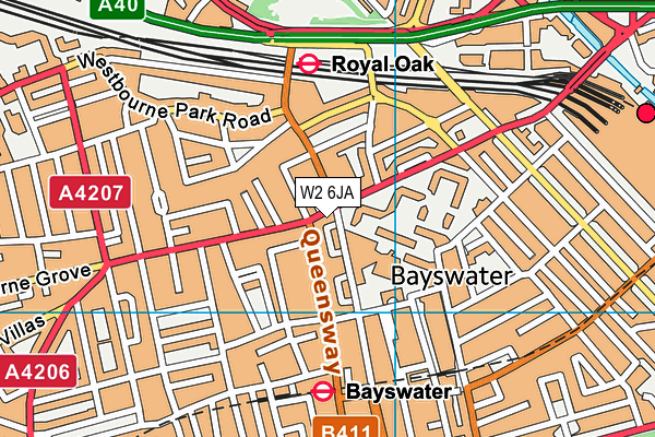 W2 6JA map - OS VectorMap District (Ordnance Survey)