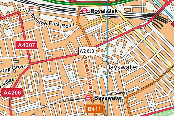 W2 6JB map - OS VectorMap District (Ordnance Survey)