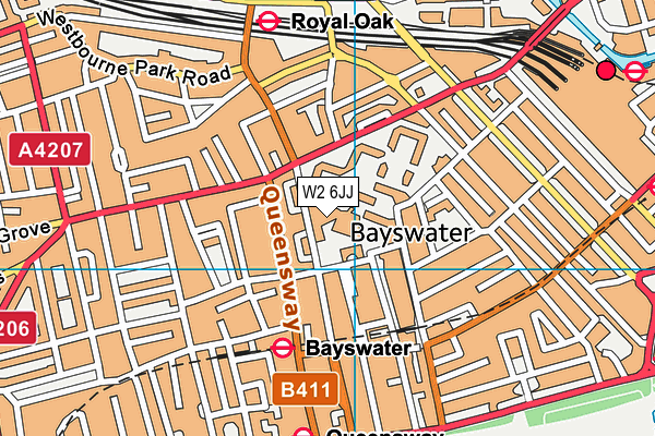 Hallfield Primary School map (W2 6JJ) - OS VectorMap District (Ordnance Survey)