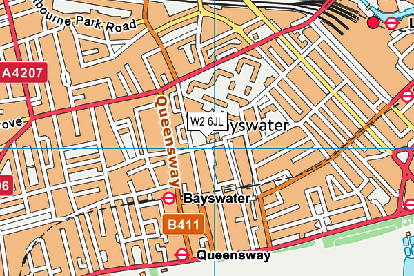 W2 6JL map - OS VectorMap District (Ordnance Survey)