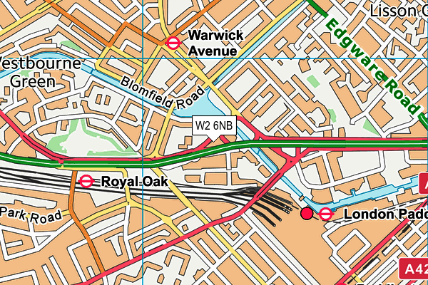 W2 6NB map - OS VectorMap District (Ordnance Survey)