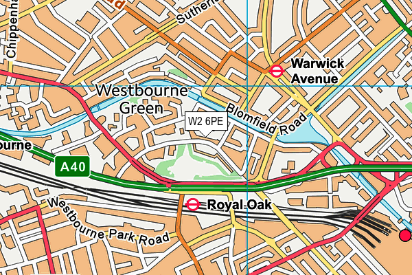 W2 6PE map - OS VectorMap District (Ordnance Survey)