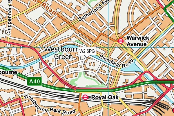 W2 6PG map - OS VectorMap District (Ordnance Survey)