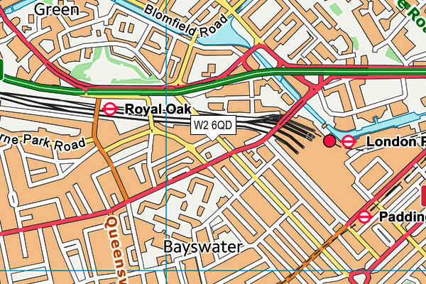 W2 6QD map - OS VectorMap District (Ordnance Survey)