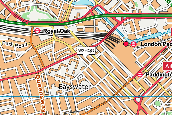 W2 6QG map - OS VectorMap District (Ordnance Survey)