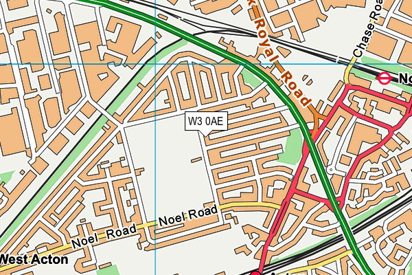 W3 0AE map - OS VectorMap District (Ordnance Survey)