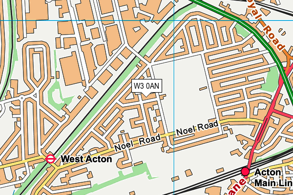 W3 0AN map - OS VectorMap District (Ordnance Survey)