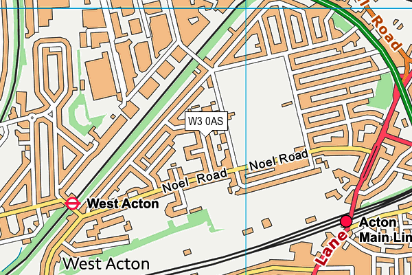 W3 0AS map - OS VectorMap District (Ordnance Survey)