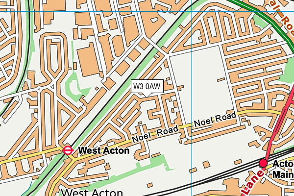 W3 0AW map - OS VectorMap District (Ordnance Survey)
