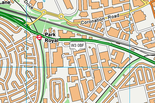 W3 0BF map - OS VectorMap District (Ordnance Survey)