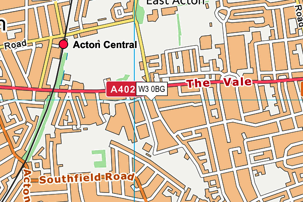 W3 0BG map - OS VectorMap District (Ordnance Survey)