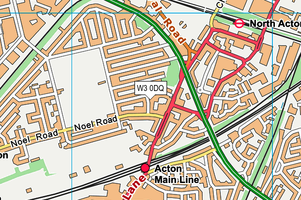 W3 0DQ map - OS VectorMap District (Ordnance Survey)