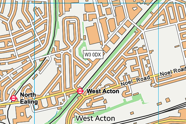 W3 0DX map - OS VectorMap District (Ordnance Survey)