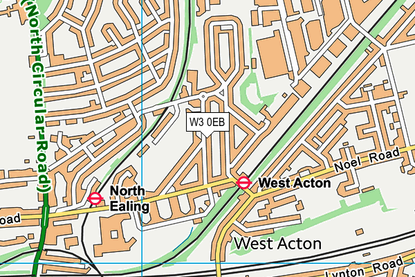 W3 0EB map - OS VectorMap District (Ordnance Survey)