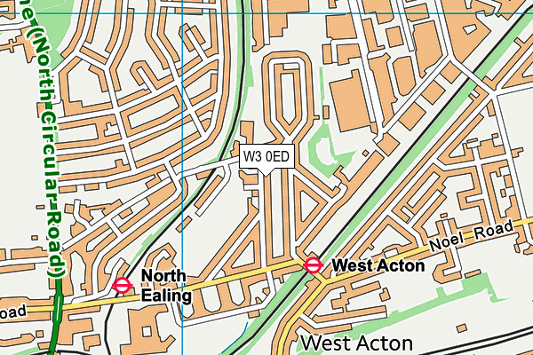 W3 0ED map - OS VectorMap District (Ordnance Survey)