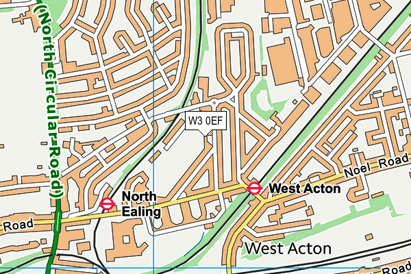 W3 0EF map - OS VectorMap District (Ordnance Survey)