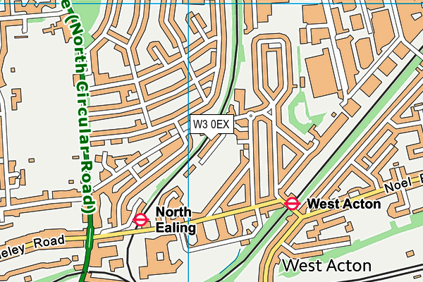 W3 0EX map - OS VectorMap District (Ordnance Survey)