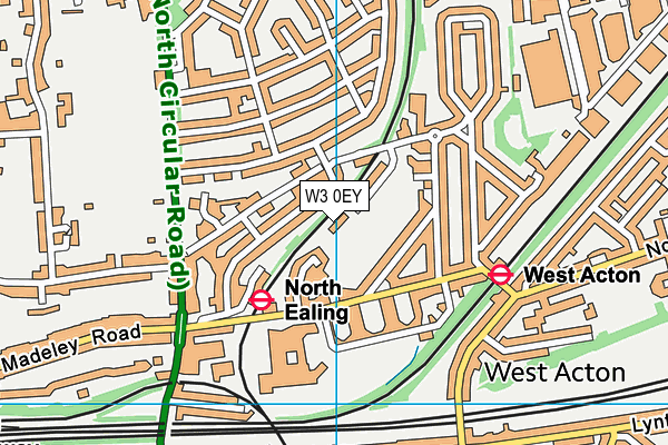 W3 0EY map - OS VectorMap District (Ordnance Survey)