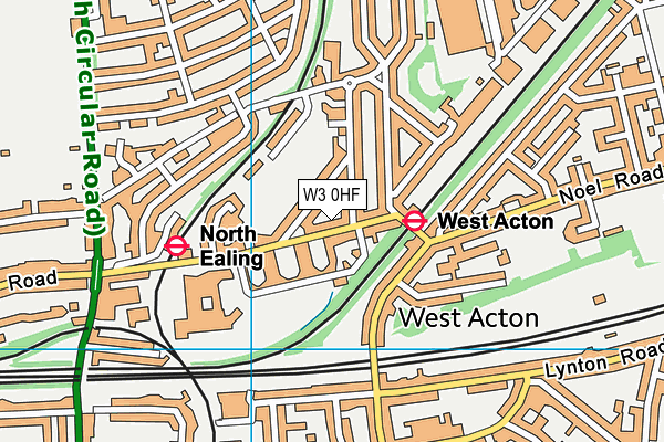 W3 0HF map - OS VectorMap District (Ordnance Survey)