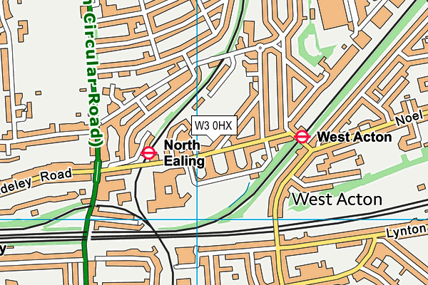 W3 0HX map - OS VectorMap District (Ordnance Survey)