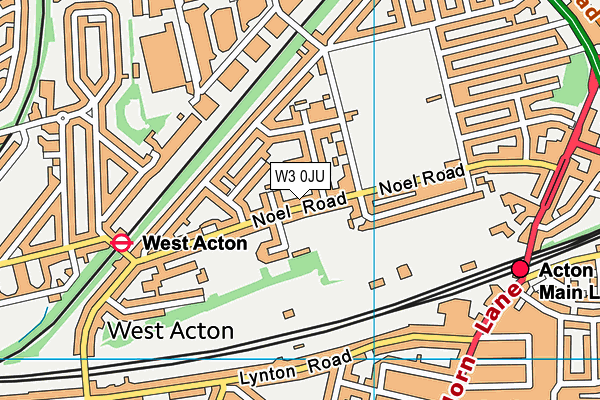 W3 0JU map - OS VectorMap District (Ordnance Survey)