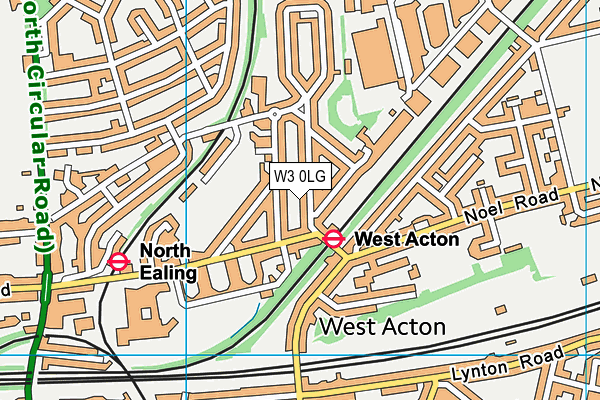 W3 0LG map - OS VectorMap District (Ordnance Survey)