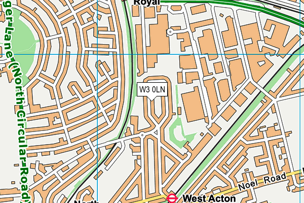 W3 0LN map - OS VectorMap District (Ordnance Survey)