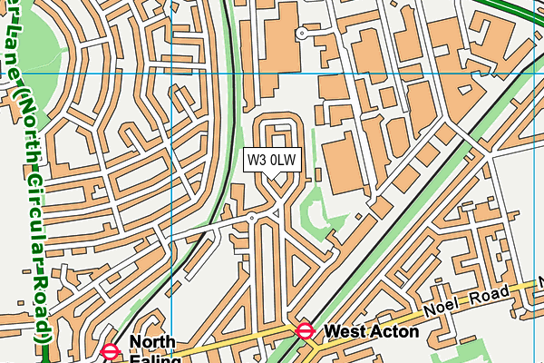 W3 0LW map - OS VectorMap District (Ordnance Survey)
