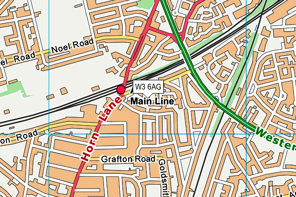 W3 6AG map - OS VectorMap District (Ordnance Survey)