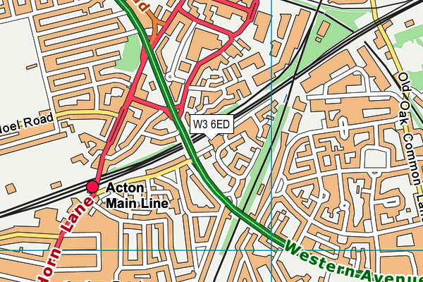 W3 6ED map - OS VectorMap District (Ordnance Survey)