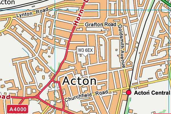 W3 6EX map - OS VectorMap District (Ordnance Survey)