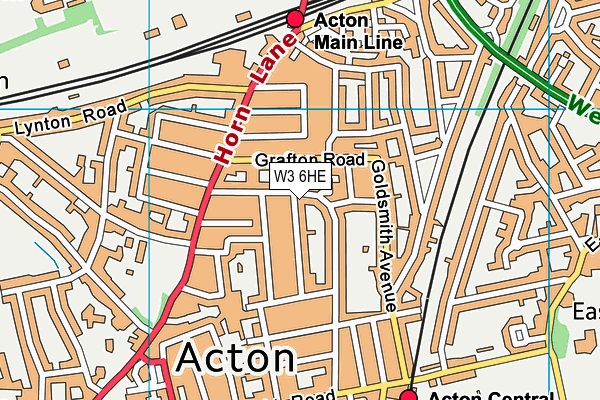 W3 6HE map - OS VectorMap District (Ordnance Survey)