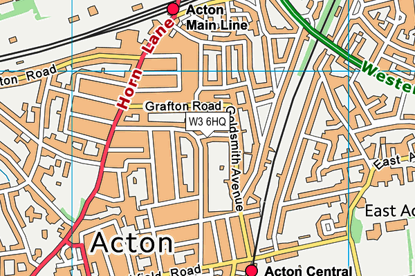 W3 6HQ map - OS VectorMap District (Ordnance Survey)