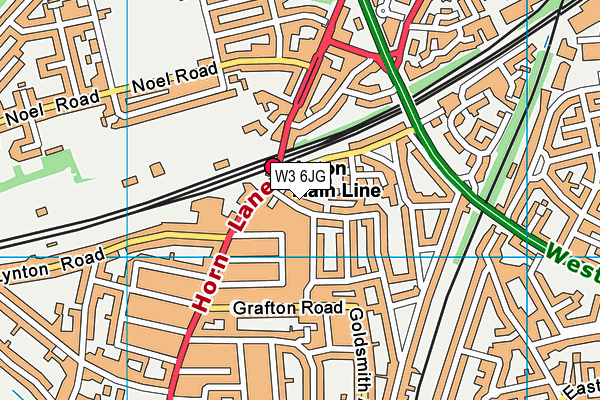 W3 6JG map - OS VectorMap District (Ordnance Survey)