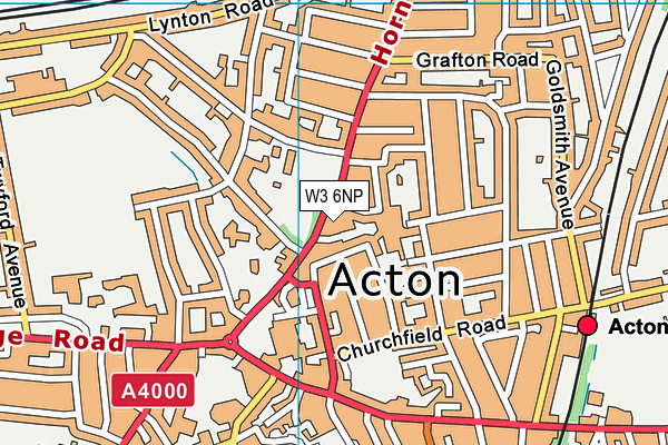 W3 6NP map - OS VectorMap District (Ordnance Survey)