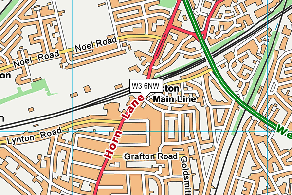 W3 6NW map - OS VectorMap District (Ordnance Survey)